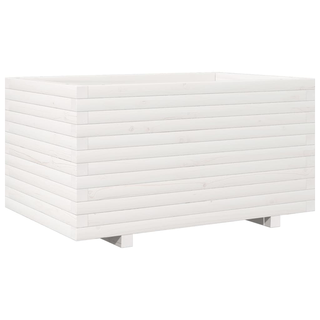 plantekasse 90x60x49,5 cm massivt fyrretræ hvid