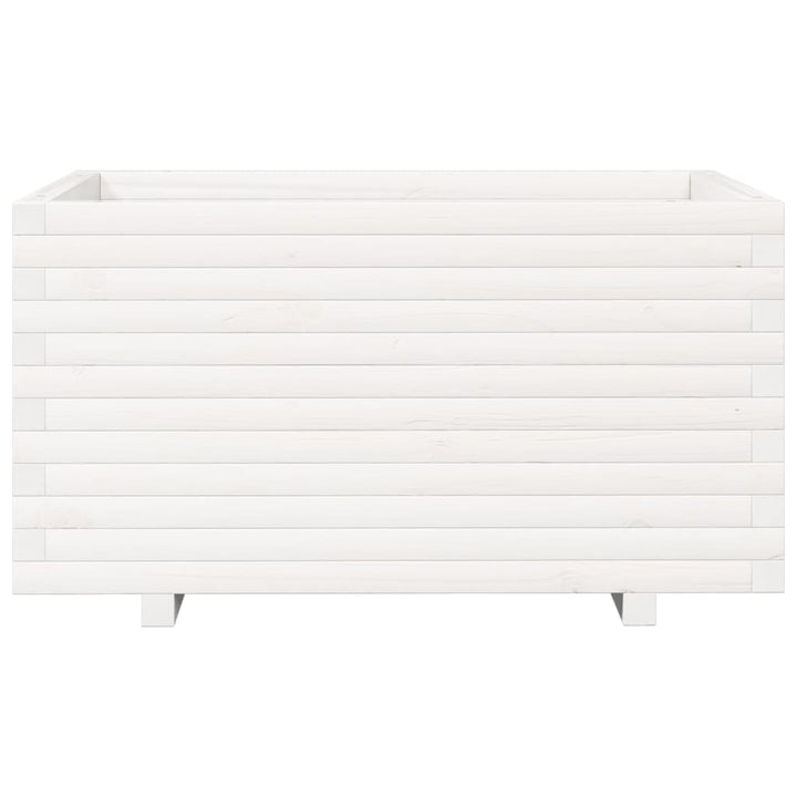 plantekasse 90x60x49,5 cm massivt fyrretræ hvid