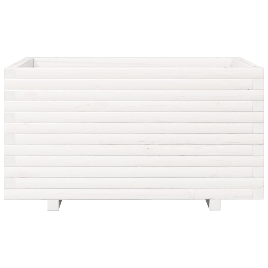 plantekasse 90x60x49,5 cm massivt fyrretræ hvid