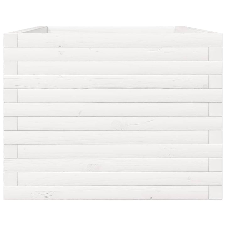plantekasse 90x60x49,5 cm massivt fyrretræ hvid