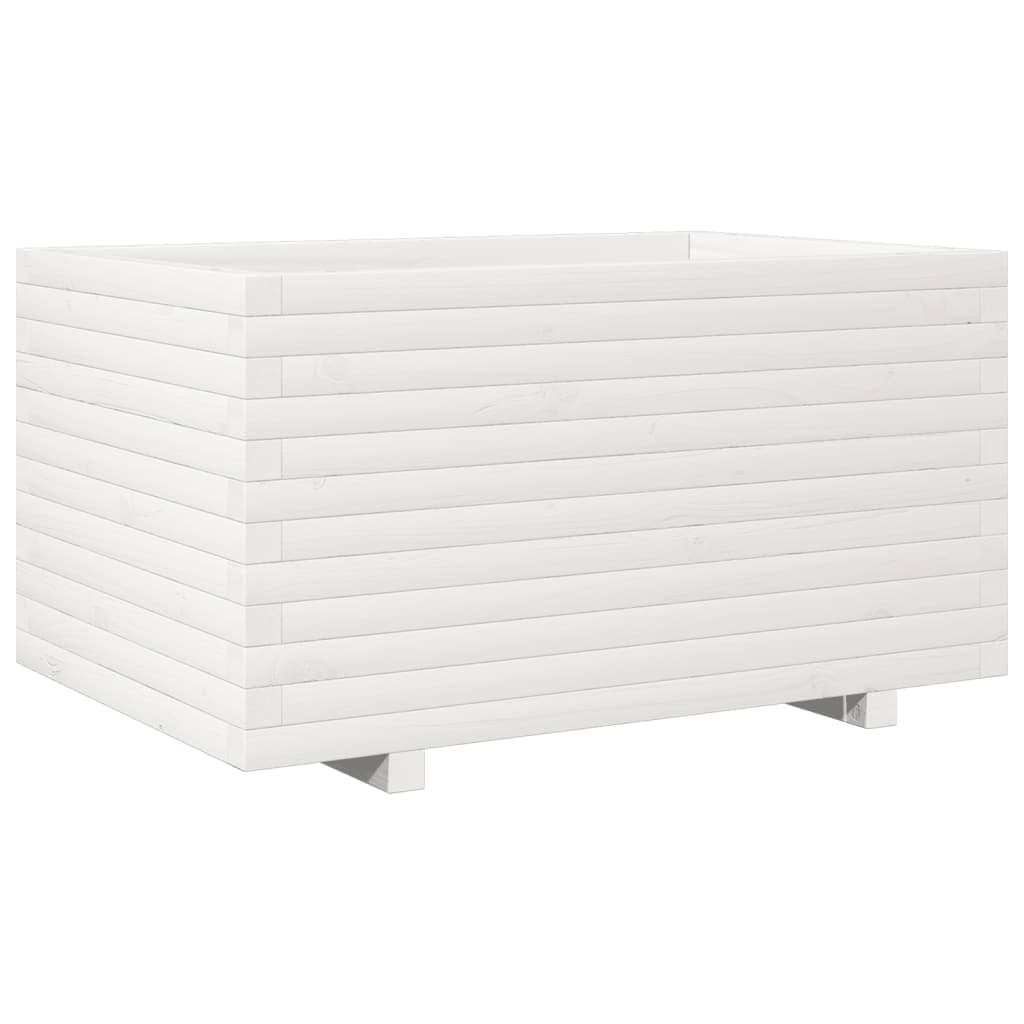 plantekasse 90x60x49,5 cm massivt fyrretræ hvid