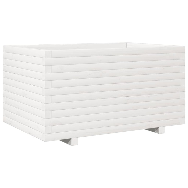 plantekasse 90x60x49,5 cm massivt fyrretræ hvid