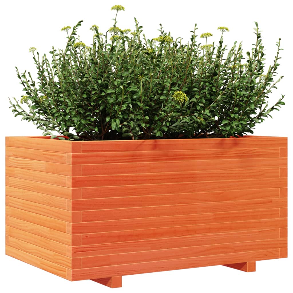 plantekasse 90x60x49,5 cm massivt fyrretræ gyldenbrun