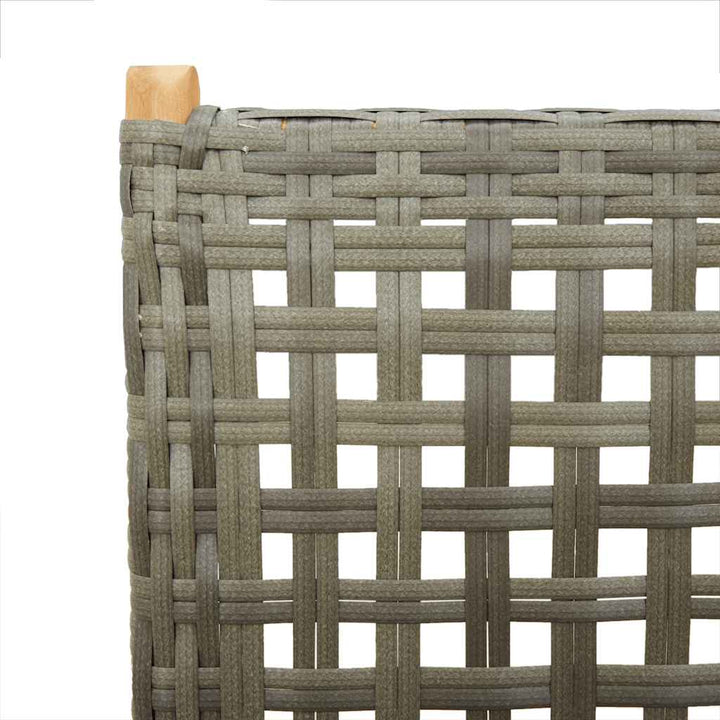 spisebordssæt til haven 7 dele polyrattan og massivt træ grå