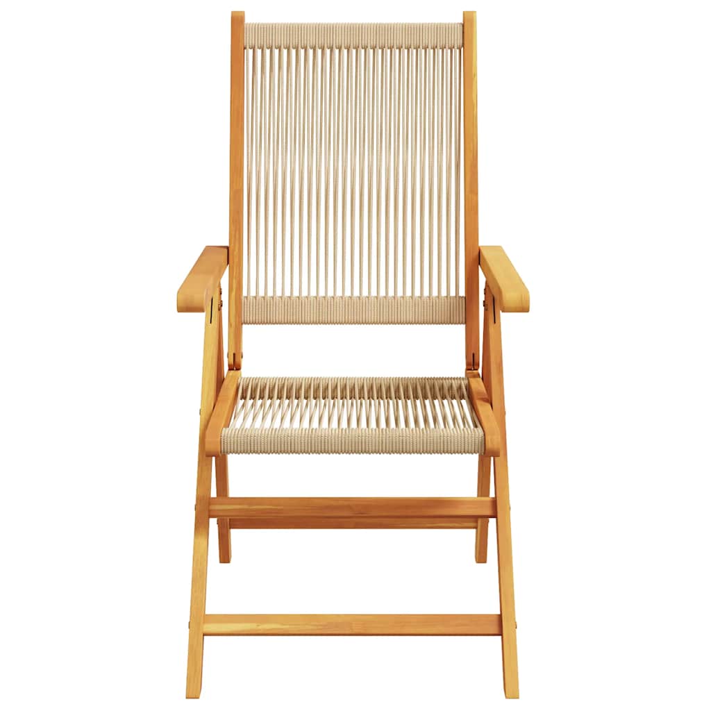 spisebordssæt til haven 7 dele polypropylen + massivt træ beige