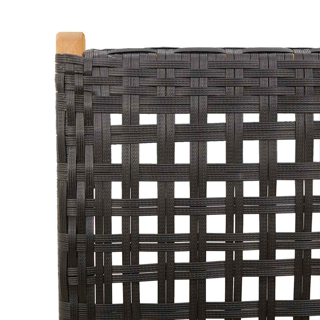 spisebordssæt til haven 7 dele polyrattan og massivt træ sort