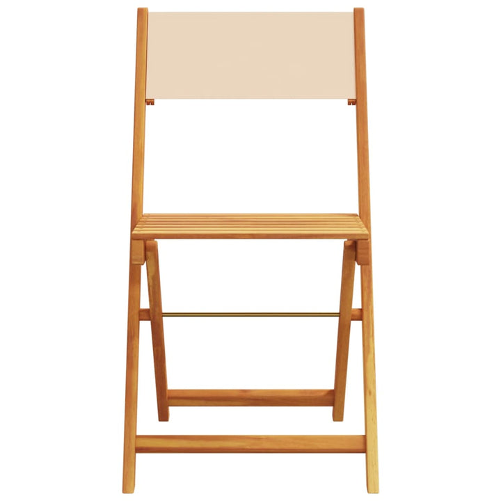 spisebordssæt til haven 5 dele stof og massivt træ beige
