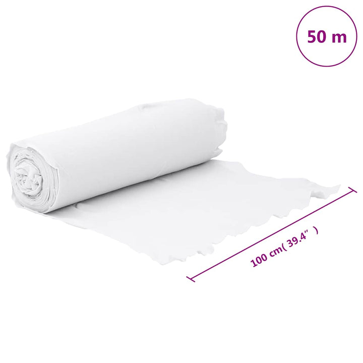 ukrudtsdug 1x50 m polyesterfibre hvid