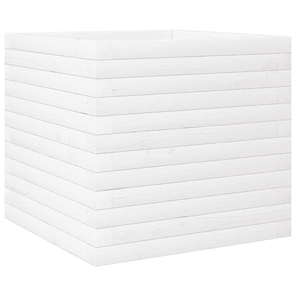 plantekasse 50x50x46 cm massivt fyrretræ hvid