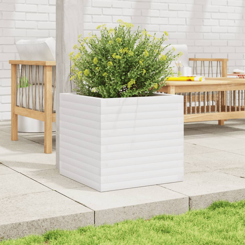 plantekasse 50x50x46 cm massivt fyrretræ hvid