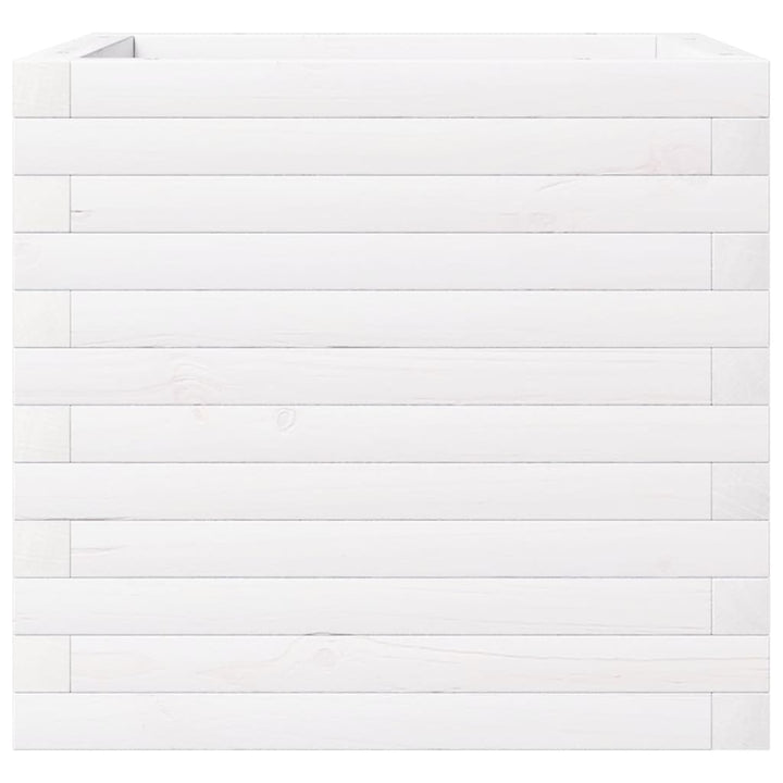 plantekasse 50x50x46 cm massivt fyrretræ hvid