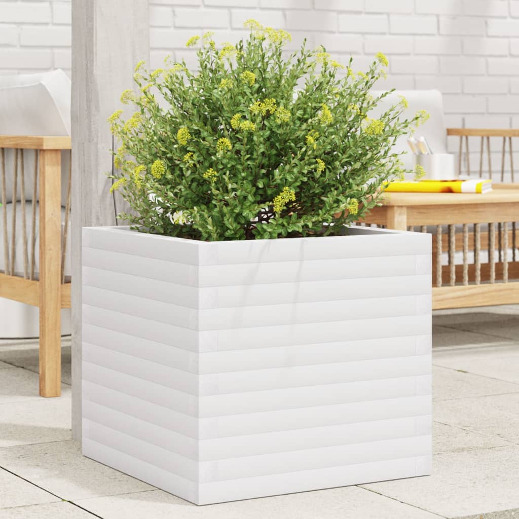 plantekasse 50x50x46 cm massivt fyrretræ hvid