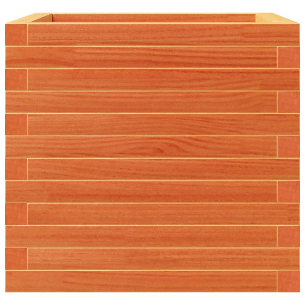 plantekasse 50x50x46 cm massivt fyrretræ gyldenbrun