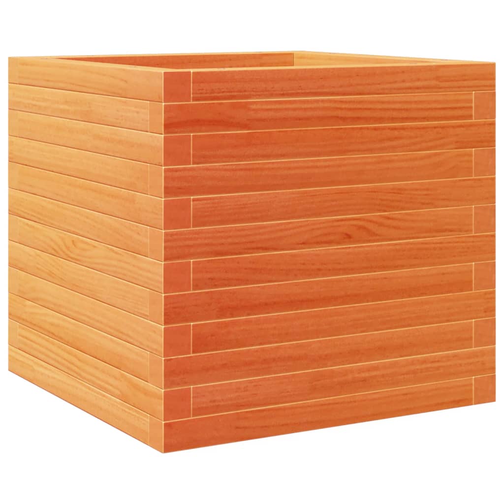 plantekasse 50x50x46 cm massivt fyrretræ gyldenbrun