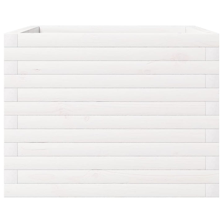 plantekasse 60x60x46 cm massivt fyrretræ hvid