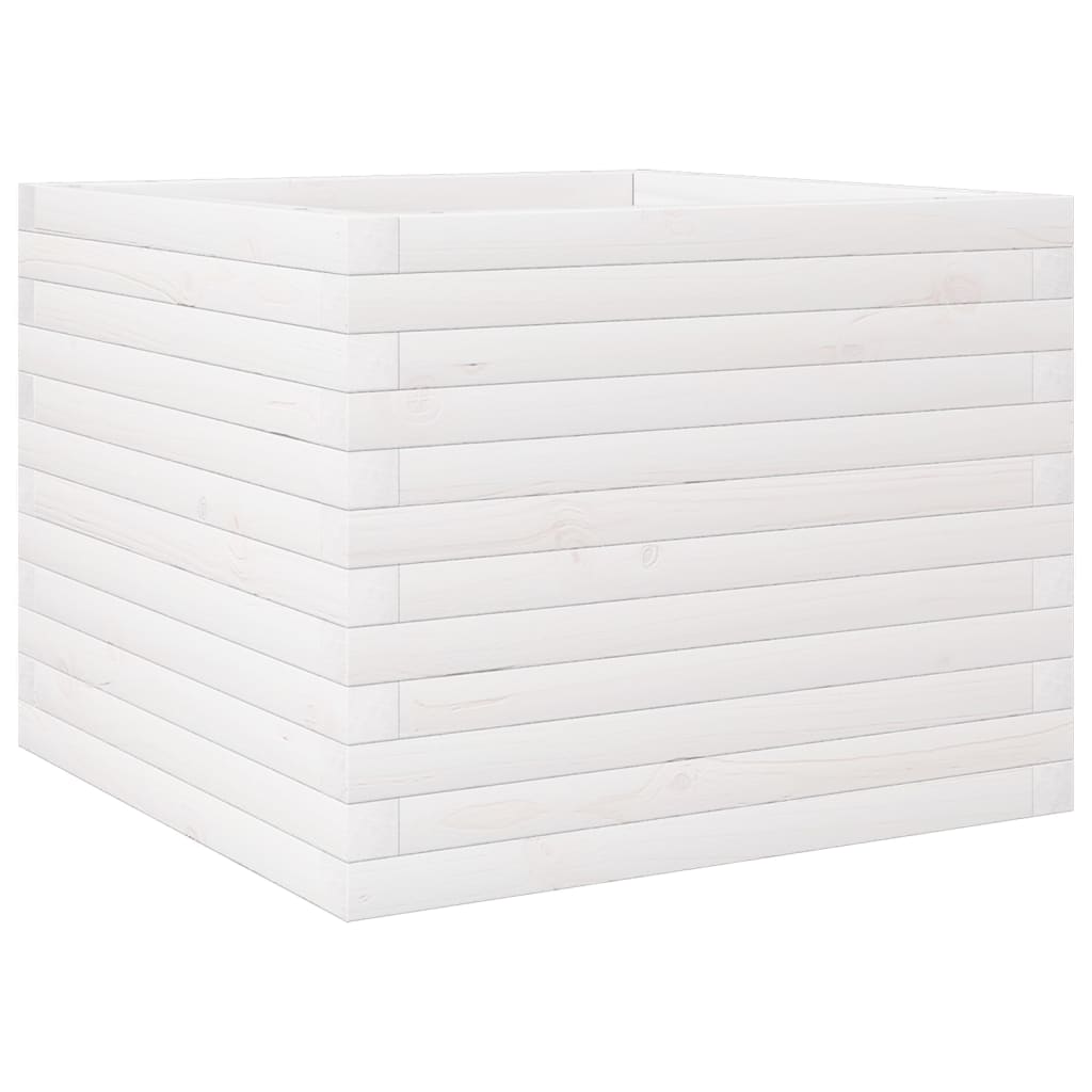 plantekasse 60x60x46 cm massivt fyrretræ hvid
