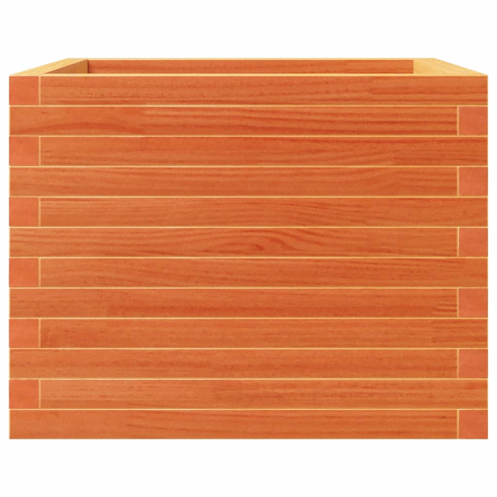 plantekasse 60x60x46 cm massivt fyrretræ gyldenbrun