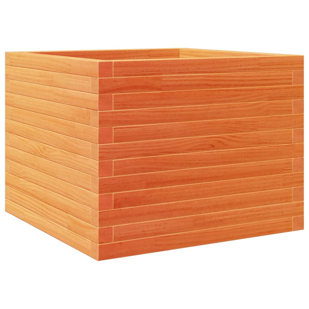 plantekasse 60x60x46 cm massivt fyrretræ gyldenbrun