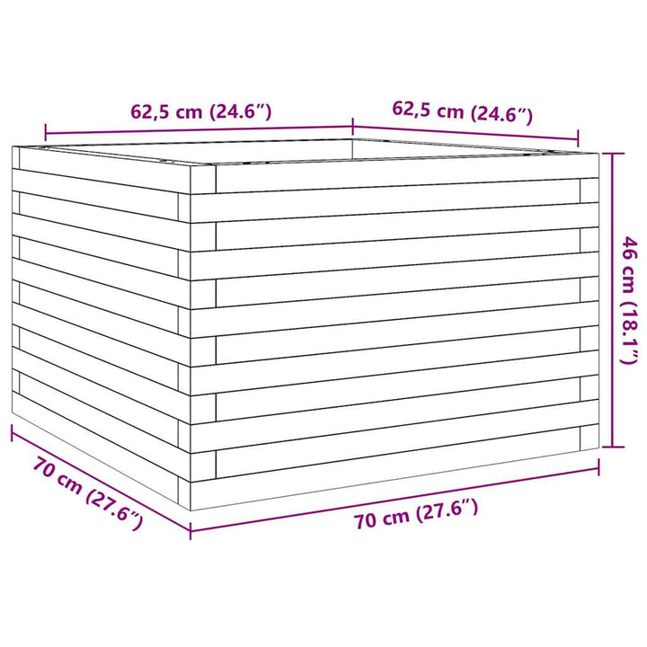plantekasse 70x70x46 cm massivt fyrretræ hvid