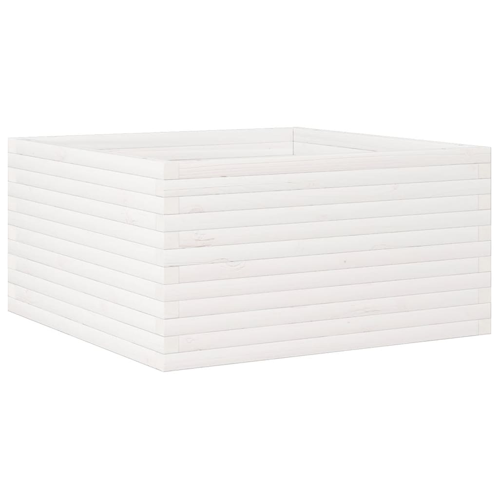 plantekasse 90x90x46 cm massivt fyrretræ hvid