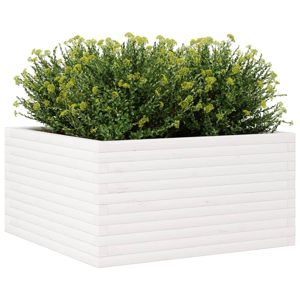 plantekasse 90x90x46 cm massivt fyrretræ hvid