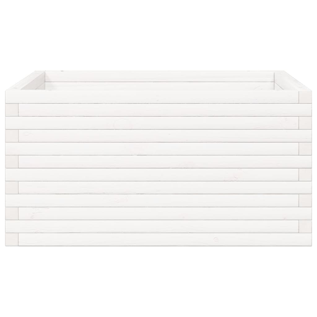 plantekasse 90x90x46 cm massivt fyrretræ hvid
