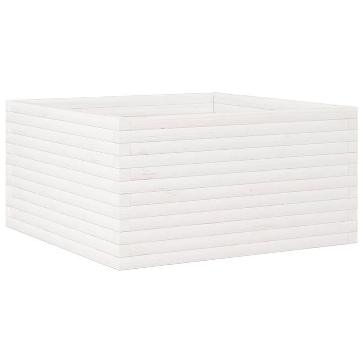 plantekasse 90x90x46 cm massivt fyrretræ hvid