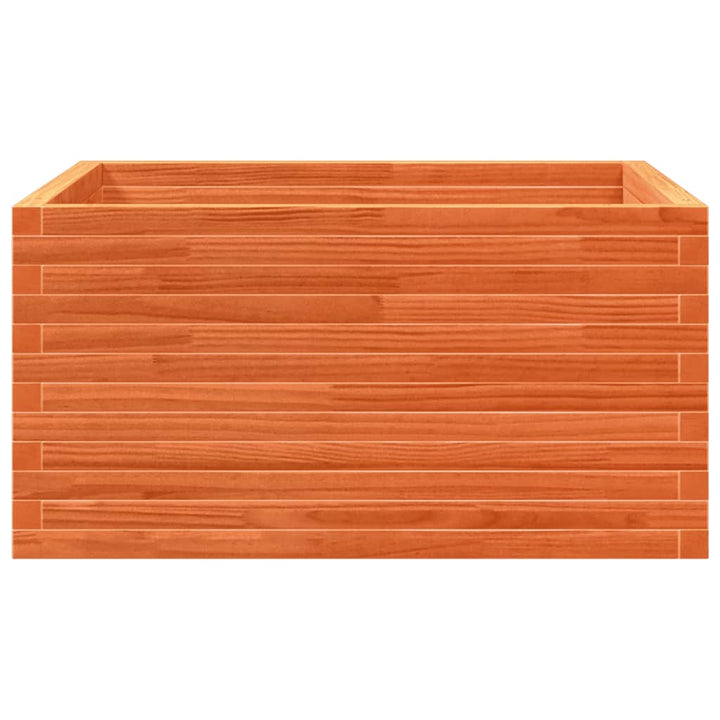 plantekasse 90x90x46 cm massivt fyrretræ gyldenbrun