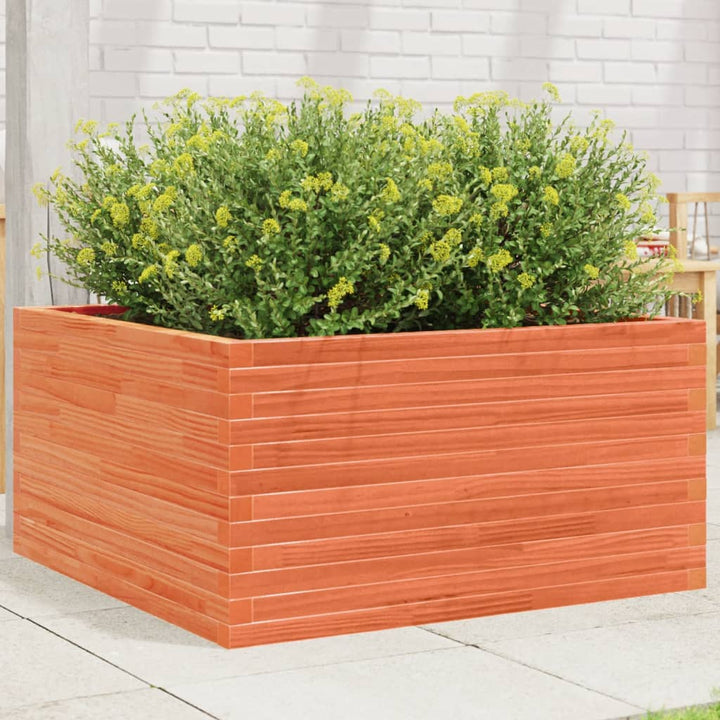 plantekasse 90x90x46 cm massivt fyrretræ gyldenbrun