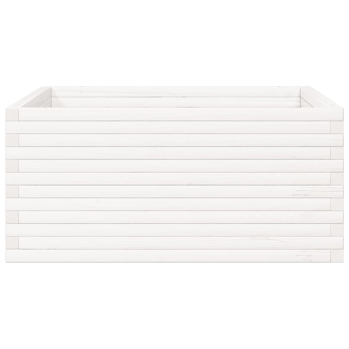 plantekasse 100x100x46 cm massivt fyrretræ hvid