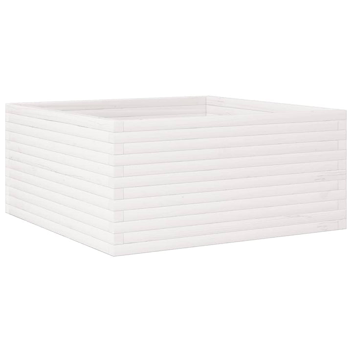 plantekasse 100x100x46 cm massivt fyrretræ hvid