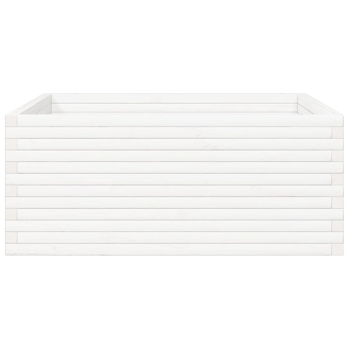 plantekasse 110x110x46 cm massivt fyrretræ hvid