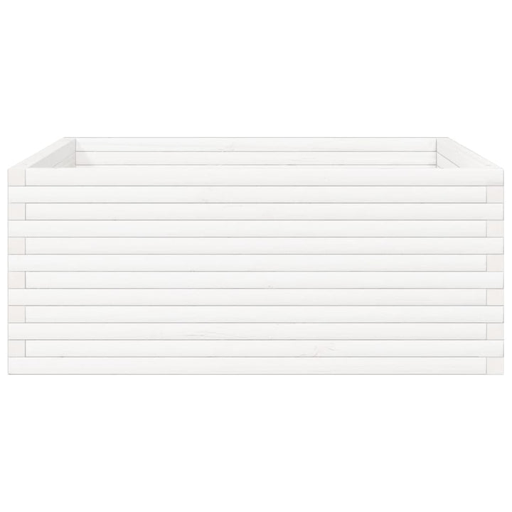 plantekasse 110x110x46 cm massivt fyrretræ hvid