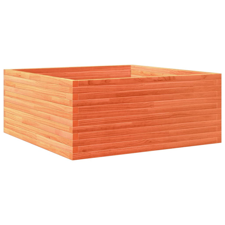 plantekasse 110x110x46 cm massivt fyrretræ gyldenbrun