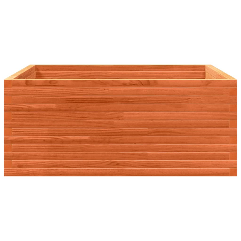 plantekasse 110x110x46 cm massivt fyrretræ gyldenbrun