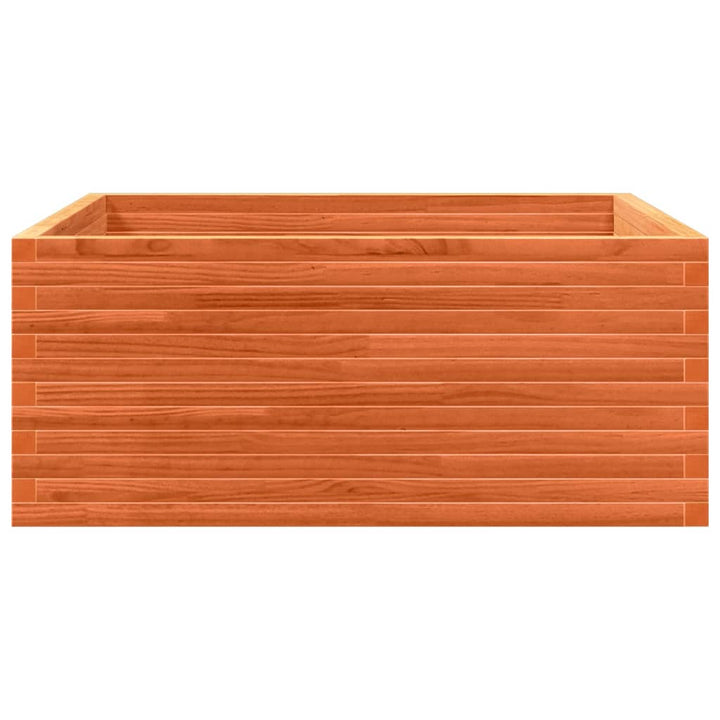 plantekasse 110x110x46 cm massivt fyrretræ gyldenbrun