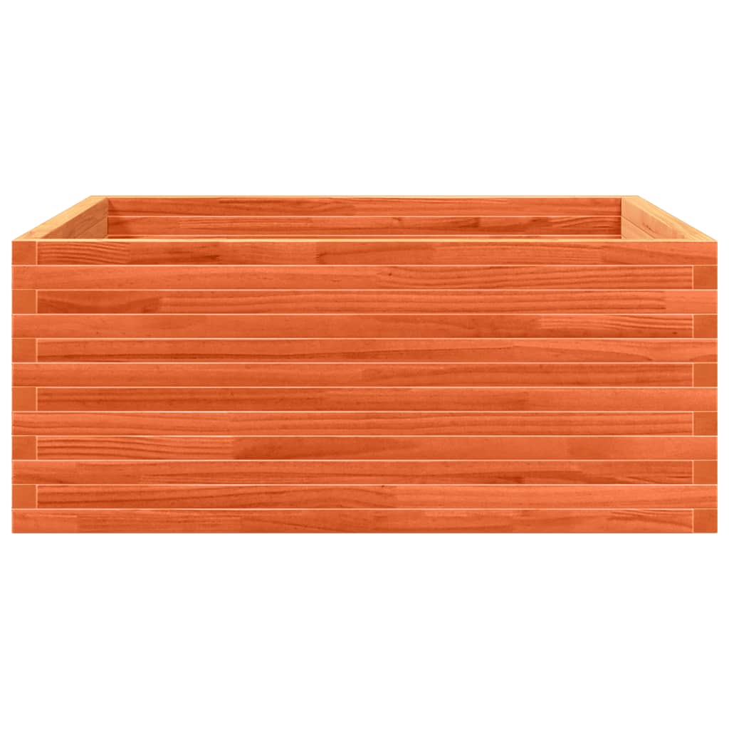 plantekasse 110x110x46 cm massivt fyrretræ gyldenbrun