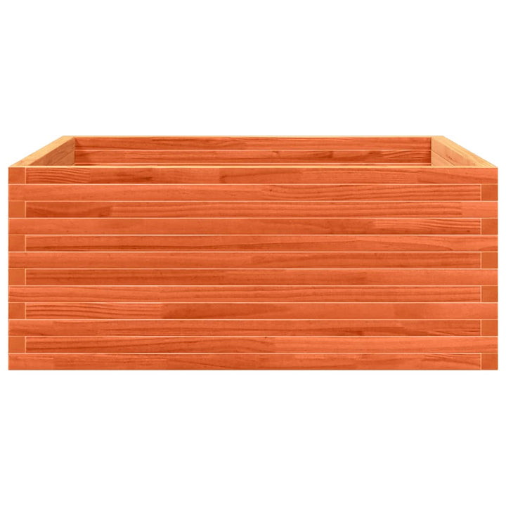 plantekasse 110x110x46 cm massivt fyrretræ gyldenbrun