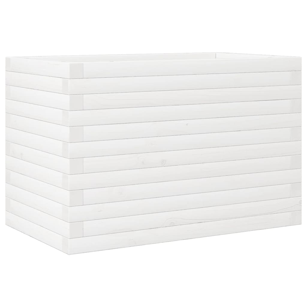 plantekasse 70x40x46 cm massivt fyrretræ hvid