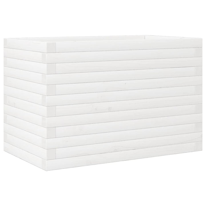 plantekasse 70x40x46 cm massivt fyrretræ hvid