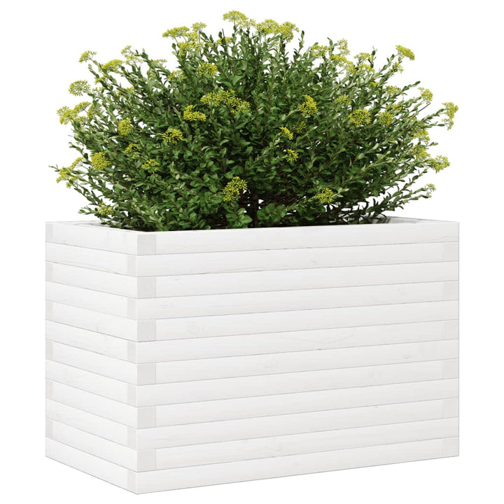 plantekasse 70x40x46 cm massivt fyrretræ hvid