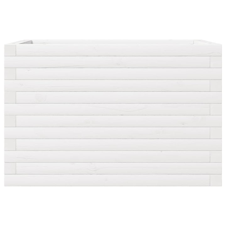 plantekasse 70x40x46 cm massivt fyrretræ hvid