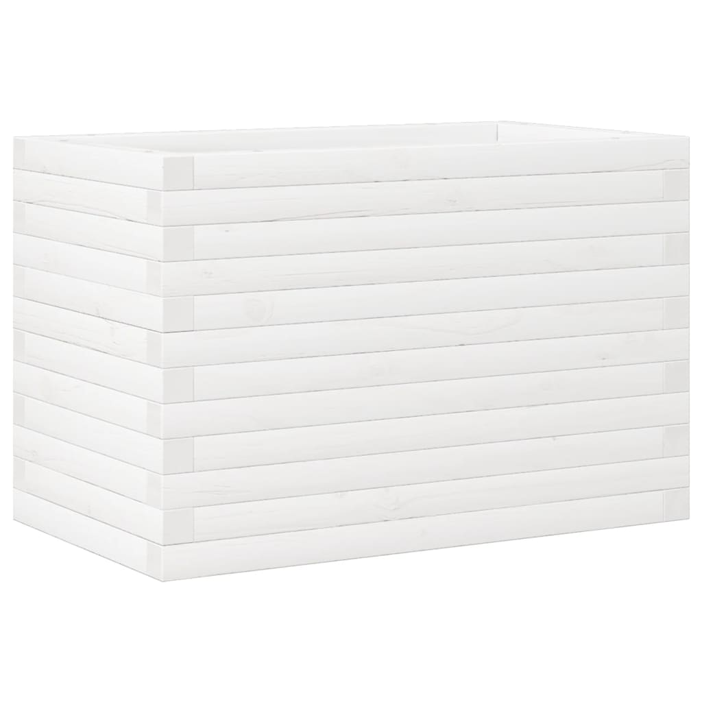 plantekasse 70x40x46 cm massivt fyrretræ hvid