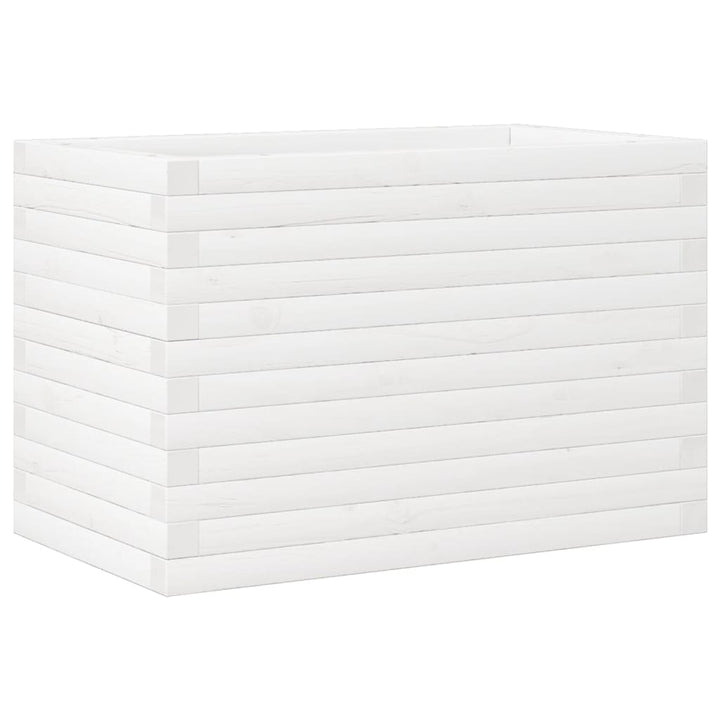 plantekasse 70x40x46 cm massivt fyrretræ hvid