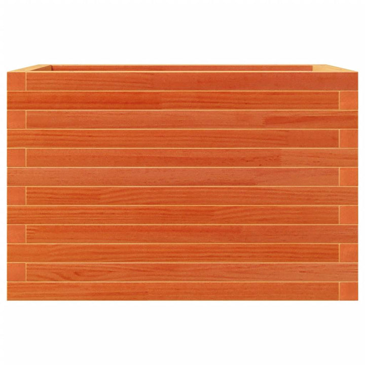 plantekasse 70x40x46 cm massivt fyrretræ gyldenbrun