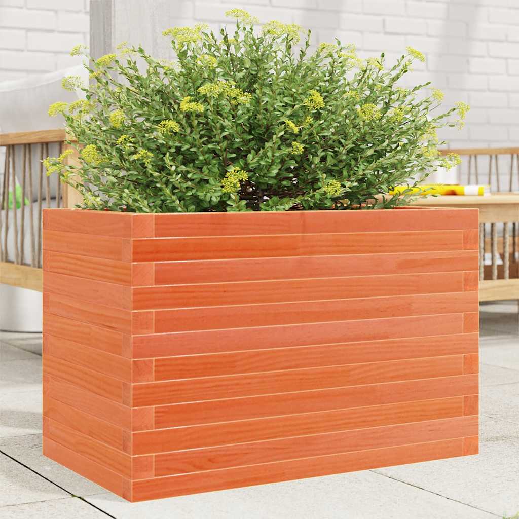 plantekasse 70x40x46 cm massivt fyrretræ gyldenbrun