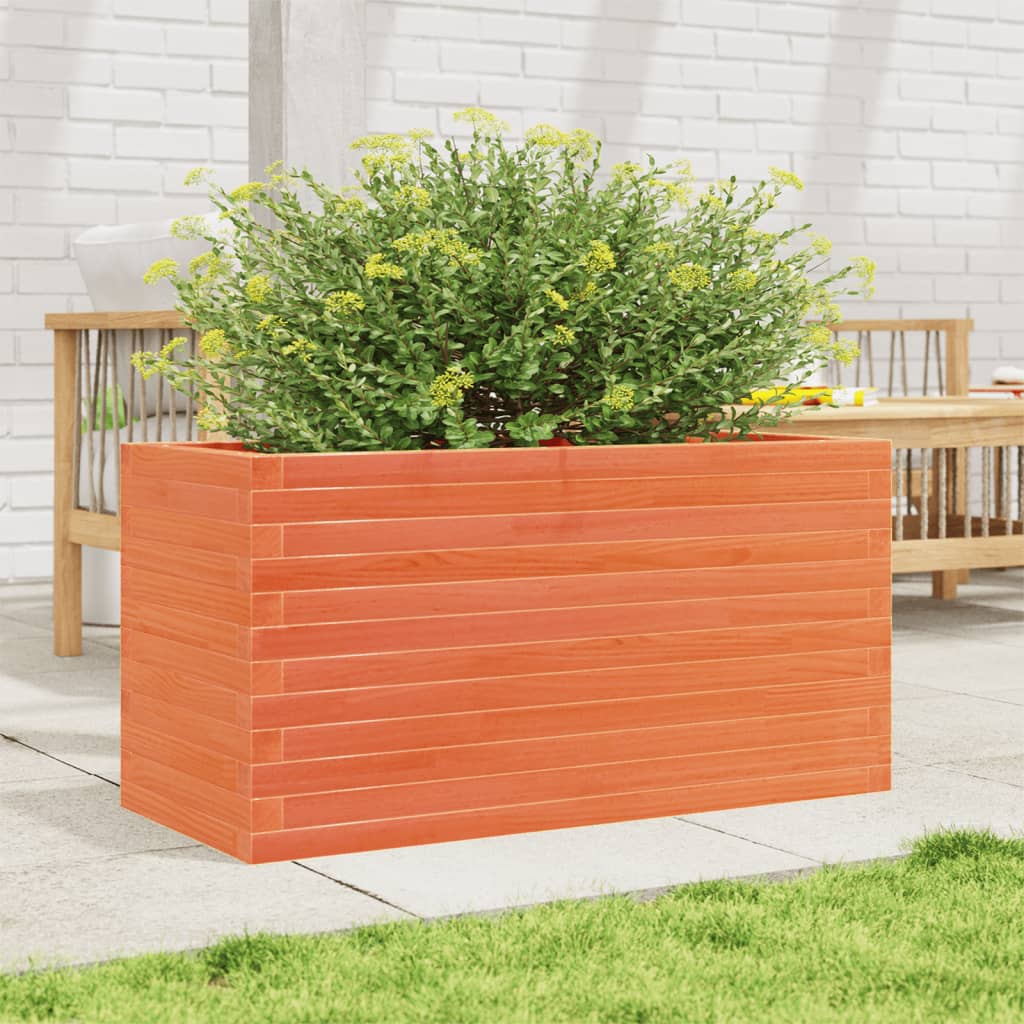 plantekasse 90x40x46 cm massivt fyrretræ gyldenbrun