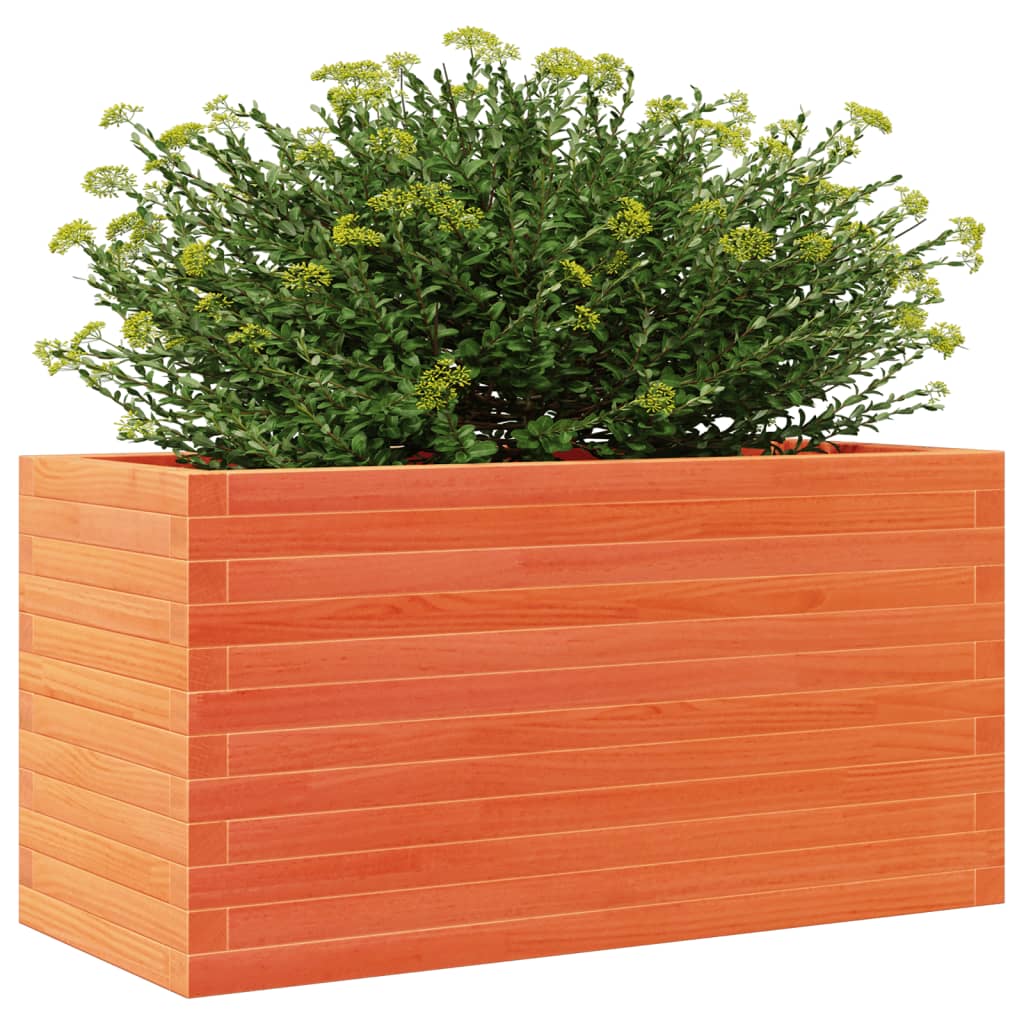 plantekasse 90x40x46 cm massivt fyrretræ gyldenbrun