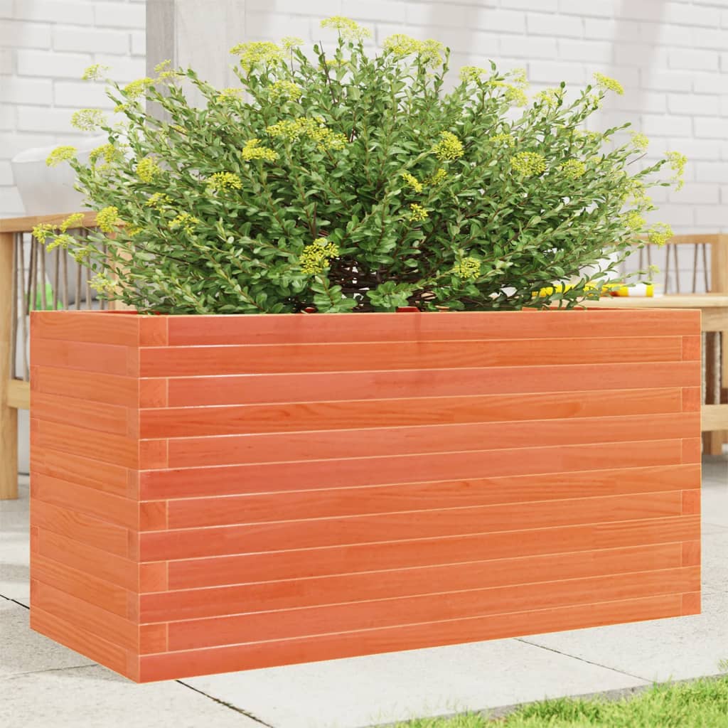 plantekasse 90x40x46 cm massivt fyrretræ gyldenbrun