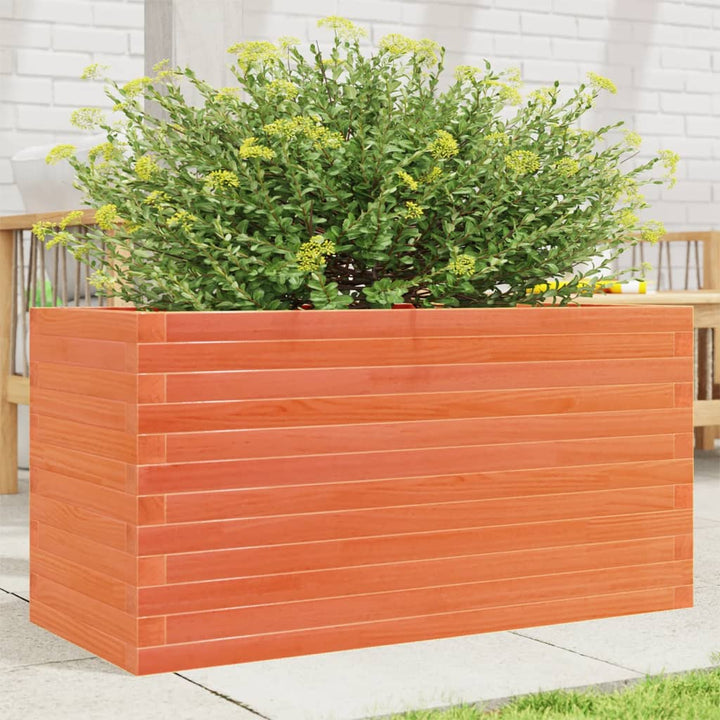 plantekasse 90x40x46 cm massivt fyrretræ gyldenbrun